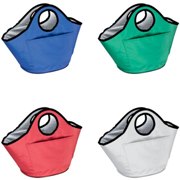 Round cooler bag with bottle opener