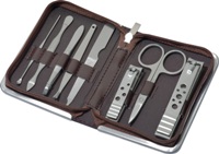 8-piece manicure set in a zip-around Croc PU case - excellent qu