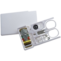 Compact plastic sewing kit