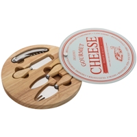 4piece cheese set with glass cutting board