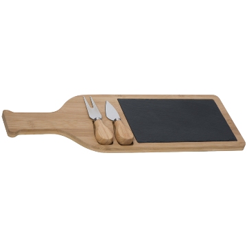 Bamboo and slate cheese set