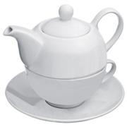 Teapot with cup and coaster