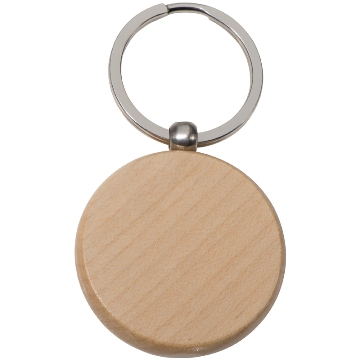 Beech wood rectangular key ring