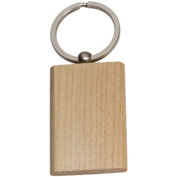 Beech wood round key ring