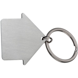 House shaped metal key ring.