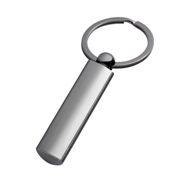 Triangular metal key ring in a gun metal colour finish - supplie