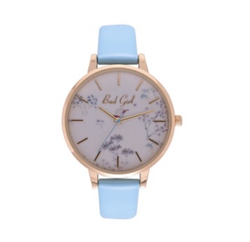 Flounce Gold & Baby Blue Watch