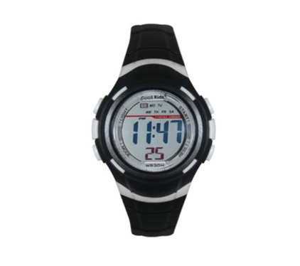 Digital Mid-size 30M WR Black Kids Watch