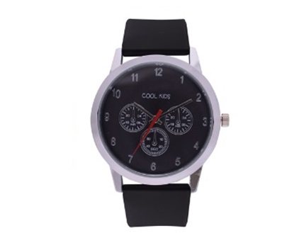 Oxford Silver & Black Kids Watch