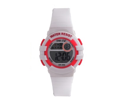 Digital Mid-size 30M WR White & Pink Kids Watch