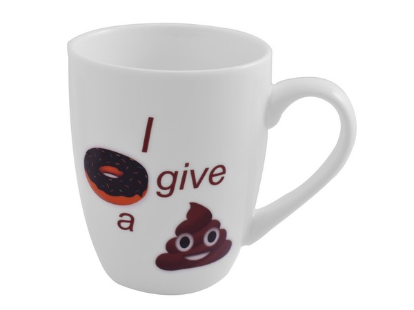 Emoji Oval Cone Mug - I dont give a Poop