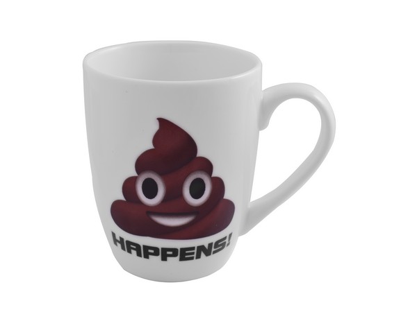 Emoji Oval Cone Mug - Poop Happens