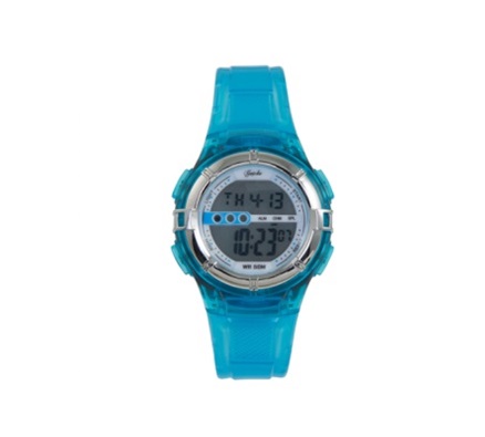 Digi-Midsize 50M-WR Blue Lds Rnd Watch