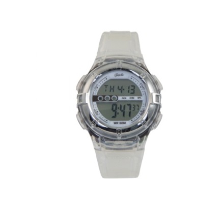 Digi-Midsize 50M-WR Clear Lds Rnd Watch