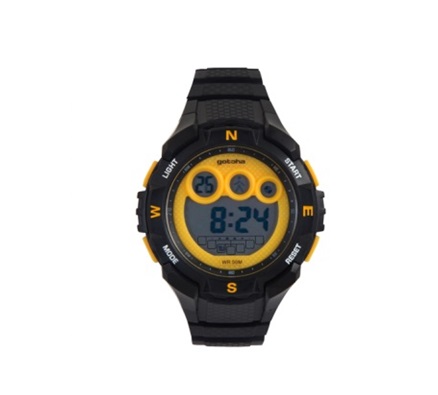 Digi 50M-WR Black/Yellow Gnts Rnd Watch