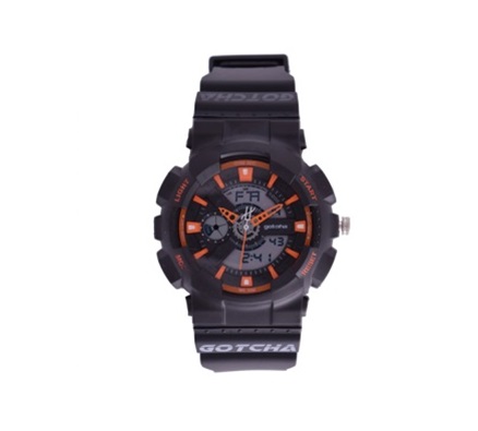 A-D 50M-WR Blk/Orange Gnts Rnd Watch