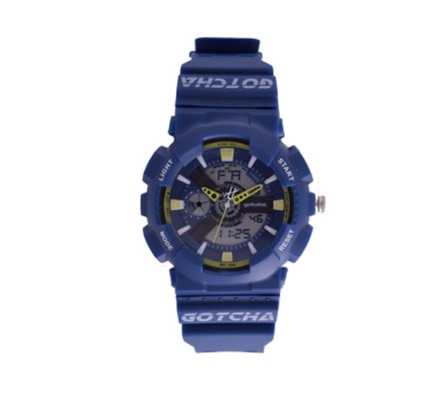 A-D 50M-WR Blue/Green Gnts Rnd Watch