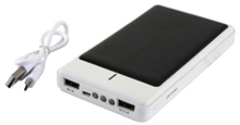 Solar Rechargable Power Bank & Torch - Avail in white or black