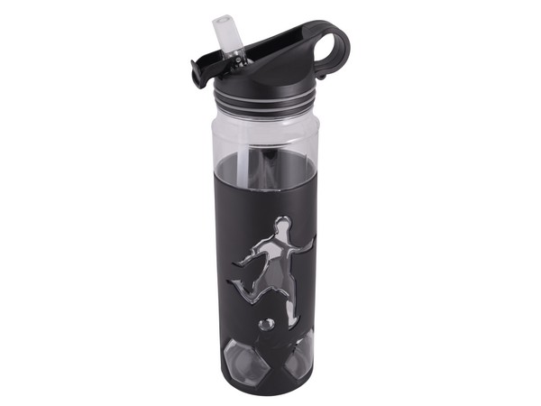 Soccer Waterbottle 700ml. Avail in Black or Blue