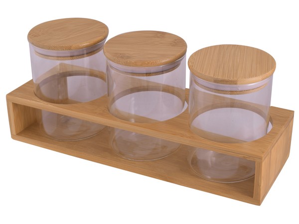 3-Piece Storage Jars & Stand