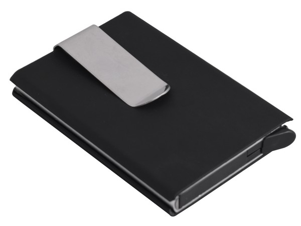 PU Auto Pop-Up Card Holder - Black