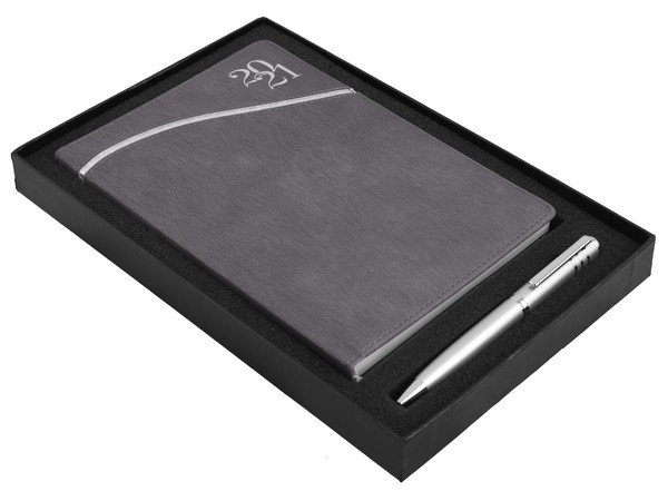 A5 Diary & Pen Gift Set. Avail blue or Grey