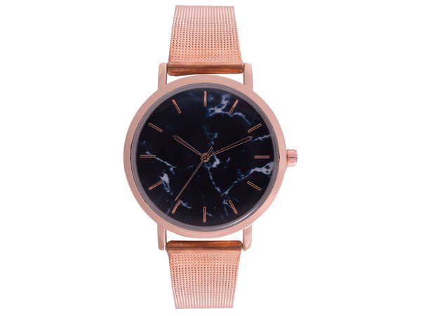 Ash Black Wrist watch - Rosegold Mesh