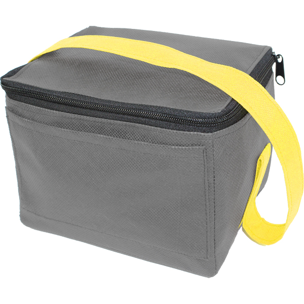 Ryder 6 Can Cooler with pocket and coloured strap