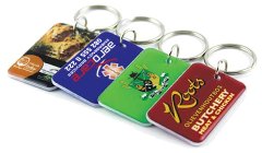 Rectangle plexi keyring on both sides