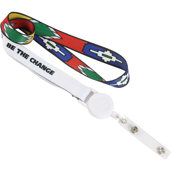 2 Sided Branding Lanyard with Retractor Reel