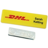 Rectangle name badge with magnet or pin