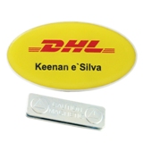 Oval name badge with magnet or pin