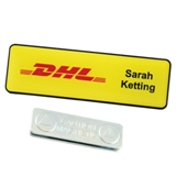 Rectangle name badge with magnet or pin