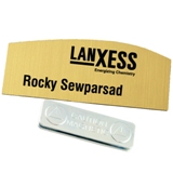 Employee name badge with magnet or pin