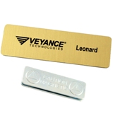 Rectangle name badge with magnet or pin