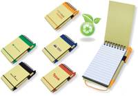 Eco notebook green includes pen - Min Order 100
