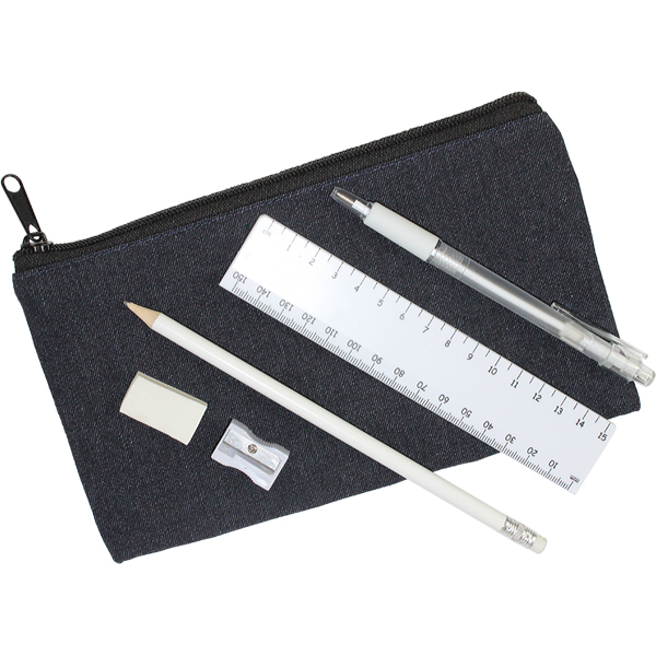 Denim Pencil Stationery Set - 15cm
