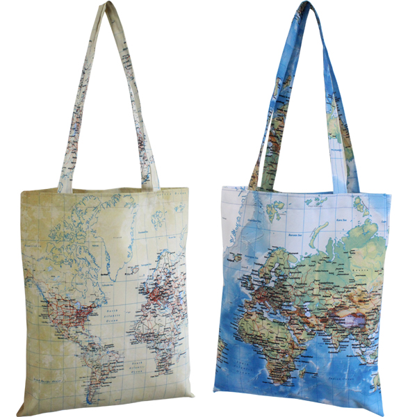 World Map Shopper Bag