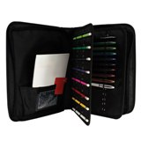 Marketing mix pen display folder