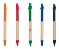 Eco Push Pen - Avail in: Black, Orange, Red, Green or Blue