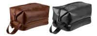 Italian Leather Mens toiletry bag Black; Brown