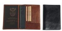 Italian Leather Passport Holder  Black; Brown