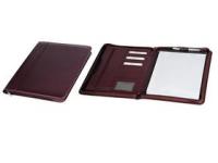 A4 Leather zip around portfolio - Burgundy