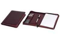 A5 Leather Zip around portfolio - Burgundy