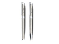 Pinnacle Set Ballpen/Roller Set - Stainless Steel - Boxed