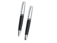 Cardiff Set Ballpen/Roller Set - Black - Boxed