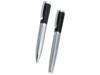 Lumino Set Ballpen/Roller Set - Black/Chrome - Boxed