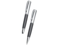 Brighton Set Bettoni Ballpen/Roller Set - Black Striped - Boxed