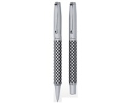 Checker Set - Bettoni - Metal Ballpen/Roller Set - Chrome - Boxe