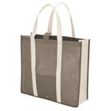 Folding Shopper With Snap Closure - Non-Woven - Green/Earthtone